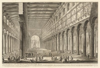 Coupe intérieure de la basilique de S. Paolo fuori delle Mura - Giovanni Battista Piranesi