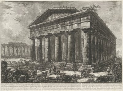 Temple de Neptune à Paestum (série de différentes vues de quelques restes de trois grands édifices qui subsistent encore dans l