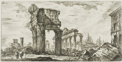 Temple de Jupiter Tonans [Jupiter le Tonnerre]. 1. Temple de la Concorde, planche 7 de Quelques vues des arcs de triomphe et autres monuments - Giovanni Battista Piranesi