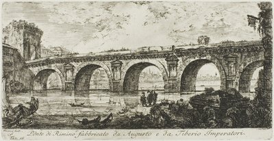 Le pont de Rimini construit par les empereurs Auguste et Tibère, planche 16 de Quelques vues d