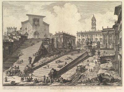 Le Capitole et les marches de S. Maria in Aracoeli Veduta del Romano Campidoglio con ..., vers 1775 - Giovanni Battista Piranesi