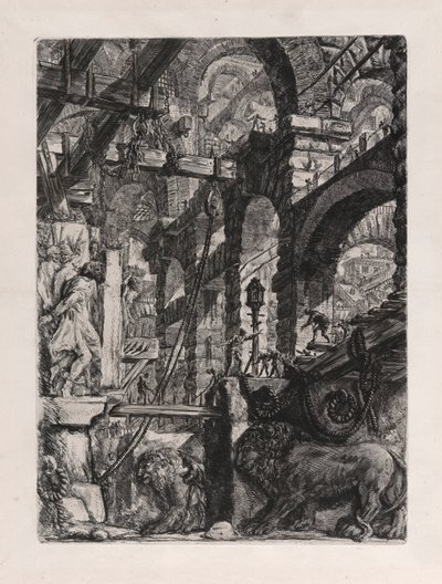 Les Bas-reliefs du Lion, planche 5 de Carceri d - Giovanni Battista Piranesi
