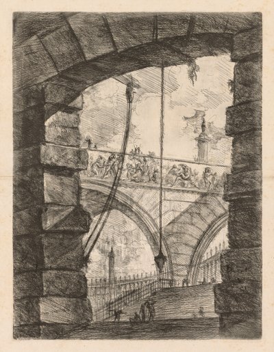 Les Prisons : Une arche haute avec une frise, 1745-1750 - Giovanni Battista Piranesi
