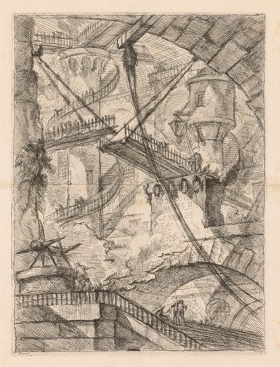 Les Prisons : Un immense intérieur avec un pont-levis - Giovanni Battista Piranesi