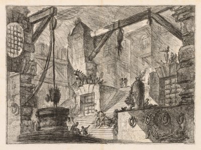Les prisons : Intérieur colonnadé avec un large escalier - Giovanni Battista Piranesi