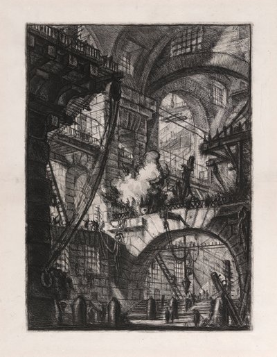 Le Feu fumant, planche 6 de Carceri d - Giovanni Battista Piranesi