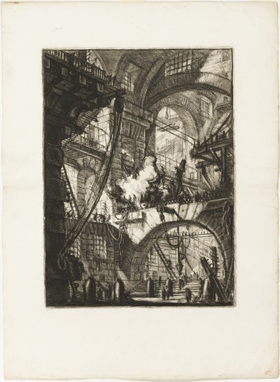 Le feu fumant, planche 6 des Prisons imaginaires - Giovanni Battista Piranesi