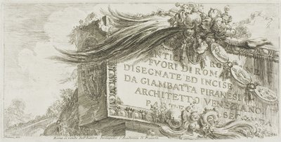 Page de titre : Antiquités romaines hors de Rome dessinées et gravées par Giambat