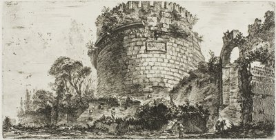Tombe de Caecilia Metella appelée Capo di Bove [Tête de bœuf], planche vingt de Quelques vues des arcs de triomphe et autres monuments - Giovanni Battista Piranesi