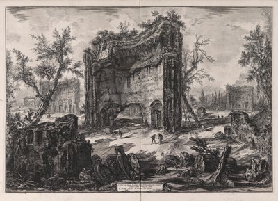 Vue des restes des bâtiments du deuxième étage des Thermes de Titus, de Vedute di Roma - Giovanni Battista Piranesi