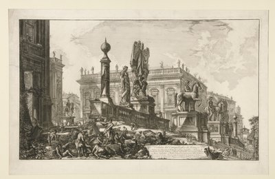 Veduta del Campidoglio di fianco (Vue du Capitole, de côté), de Vedute di Roma - Giovanni Battista Piranesi
