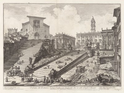 Veduta del Romano Campidoglio con Scalinata che va - Giovanni Battista Piranesi
