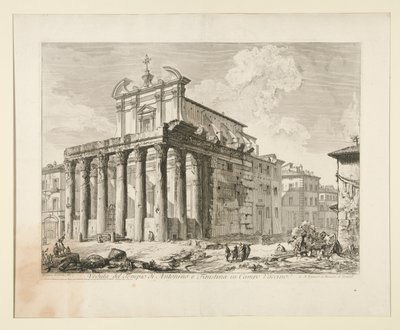 Veduta del Tempio di Antonino e Faustina in Campo Vaccino. (Vue du Temple d