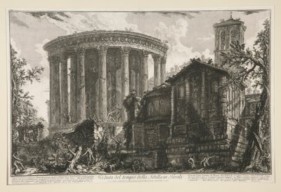 Vue du temple de la Sibylle à Tivoli, des Vues de Rome - Giovanni Battista Piranesi