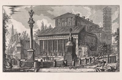 Vue de la basilique de San Lorenzo fuori le Mura, des Vues de Rome - Giovanni Battista Piranesi