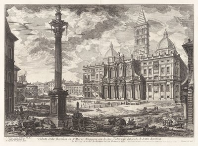 Veduta della Basilica di S.ta Maria con le due Fabbriche laterali di detta Basilica, de Vedute di Roma - Giovanni Battista Piranesi