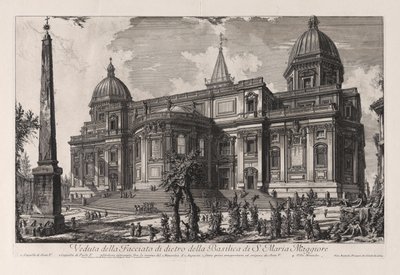 Vue de la façade arrière de la basilique Sainte-Marie-Majeure, tirée de Vedute di Roma (Vues de Rome) - Giovanni Battista Piranesi