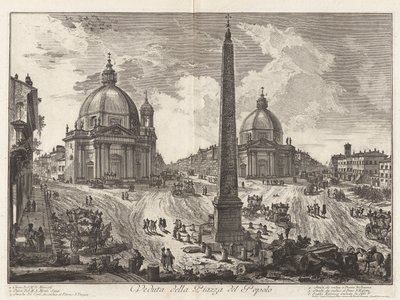 Veduta della Piazza del Popolo (Vue de la Piazza del Popolo), de Vedute di Roma (Vues de Rome) - Giovanni Battista Piranesi