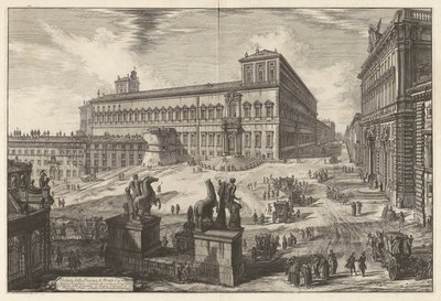 Vue de la Piazza di Monte Cavallo (Piazza del Quirinale avec le Palais du Quirinal au centre), de Vedute di Roma (Vues de Rome) - Giovanni Battista Piranesi