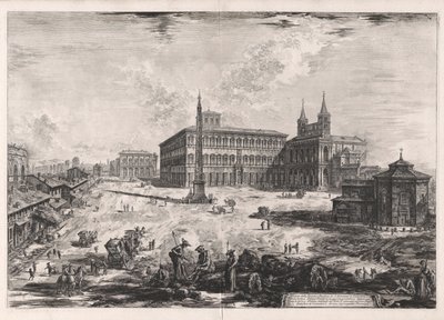Vue de la place et de la basilique de San Giovanni in Laterano, de Vedute di Roma (Vues de Rome) - Giovanni Battista Piranesi