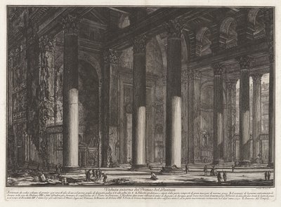 Vue intérieure du Pronaos du Panthéon, de Vedute di Roma - Giovanni Battista Piranesi