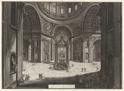 Vue intérieure de la Basilique Saint-Pierre au Vatican près de la Tribune - Giovanni Battista Piranesi