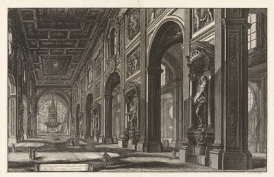 Vue intérieure de la Basilique de S. Giovanni Laterano, de Vedute di Roma - Giovanni Battista Piranesi