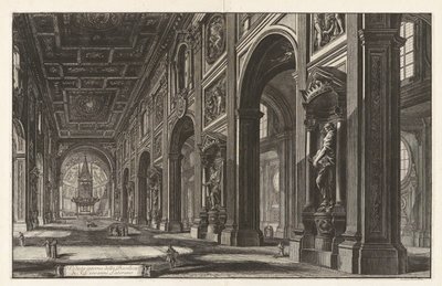 Vue intérieure de la basilique Saint-Jean-de-Latran, tirée de « Vedute di Roma » - Giovanni Battista Piranesi