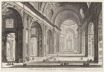 Veduta interna della Basilica di S. Pietro in Vaticano - Giovanni Battista Piranesi