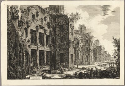 Vue des vestiges visibles des thermes de Dioclétien à S. Maria degli Angeli, de Vues de Rome - Giovanni Battista Piranesi