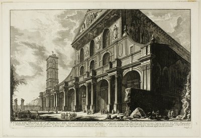 Vue de la basilique de S. Paolo fuori delle Mura [Saint-Paul-hors-les-Murs], construite par Constantin le Grand, des Vues de Rome - Giovanni Battista Piranesi