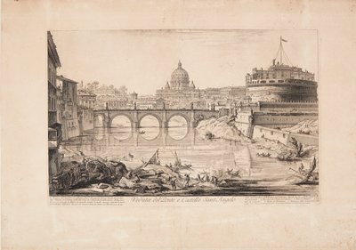 Vue du pont et du château Saint-Ange, le mausolée d