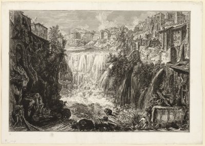 Vue de la grande cascade à Tivoli, de Vues de Rome - Giovanni Battista Piranesi