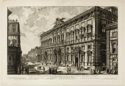 Vue du Palazzo della Consulta sur le Quirinal abritant le Secrétariat Papal, de Vues de Rome - Giovanni Battista Piranesi