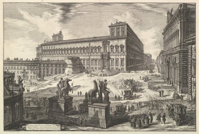 Vue de la Piazza di Monte Cavallo, des Vedute di Roma Vues romaines, vers 1773 - Giovanni Battista Piranesi