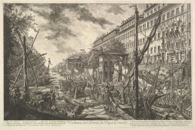 Vue du port de Ripa Grande, de Vedute di Roma Vues romaines, vers 1753 - Giovanni Battista Piranesi