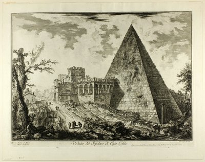 Vue du tombeau pyramidal de Cestius, de Vues de Rome - Giovanni Battista Piranesi