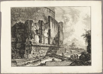 Vue des restes du tombeau des Plautii sur la Via Tiburtina, près du Ponte Lugano, à deux miles de Tivoli, des Vues de Rome - Giovanni Battista Piranesi