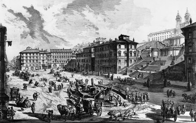 Vue des marches espagnoles à Rome, Italie - Giovanni Battista Piranesi