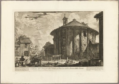 Vue du Temple de Cybèle sur la Piazza de la Bocca della Verità, de Vues de Rome - Giovanni Battista Piranesi