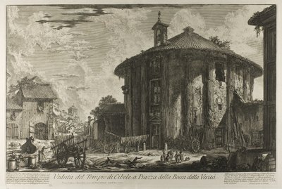 Vue du temple de Cybèle sur la Piazza de la Bocca della Verità, de Vues de Rome - Giovanni Battista Piranesi
