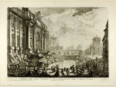 Vue de la grande fontaine de Trevi anciennement appelée l