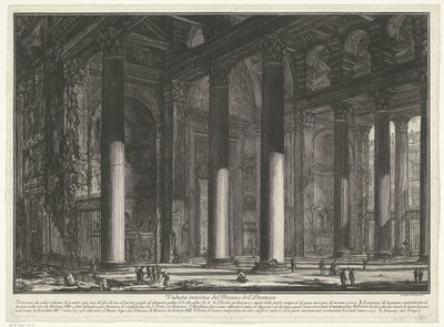 Voorportaal van het Pantheon te Rome Veduta interna del Pronao del Panteon (titre sur l