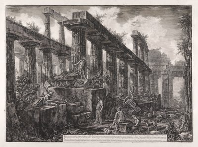Vue des restes de la celle du Temple de Neptune, de Différentes vues - Giovanni Battista Piranesi