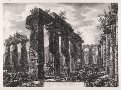 Vue des restes du Pronaos de l - Giovanni Battista Piranesi