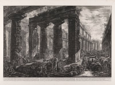 Vue intérieure du Temple de Neptune décrit dans la planche X - Giovanni Battista Piranesi