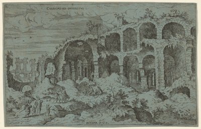 Troisième vue du Colisée à Rome - Giovanni Battista Pittoni, after Hieronymus Cock