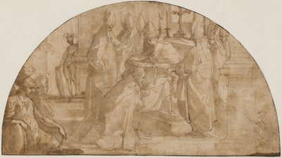 Un pape consacrant un évêque : étude pour une lunette - Giovanni Battista Ricci