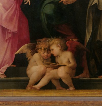 Deux chérubins lisant, détail de la Madone et l