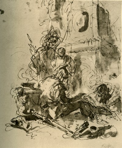 Un soldat assis, milieu du 18ème siècle, 1928 - Giovanni Battista Tiepolo